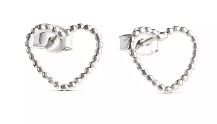 HELMIKKI tappikorvakoru sydän 14VK - Valkokultakorvakorut - 8308500000 - 1