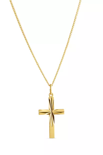 Hop.tim.leik risti, iso, kullattu - Hopeakaulakorut - 5250901500 - 1