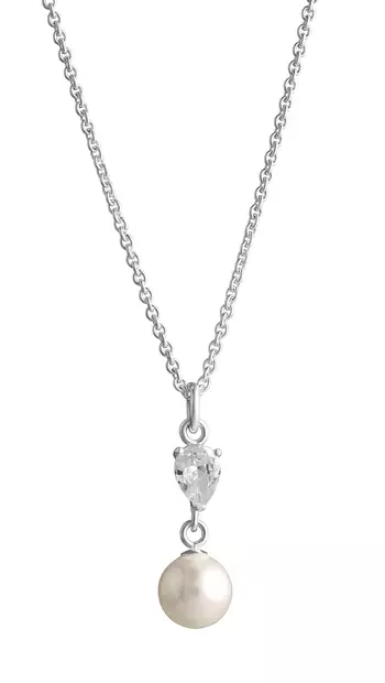 Hopea Helmi riipus 8mm ,pisara zirk - Hopeakaulakorut - 3282001450 - 1