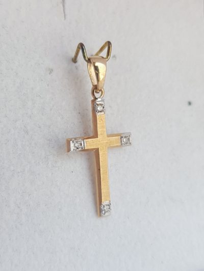 Keltakulta risti timanteilla20mm - Keltakultakaulakorut - 7223954400 - 1