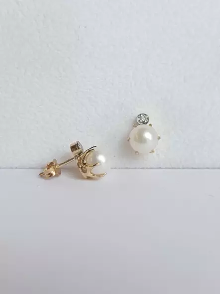 Kulta 6mm helmikorvakorut 2x0,01 ct - Keltakultakorvakorut - 7214930000 - 1