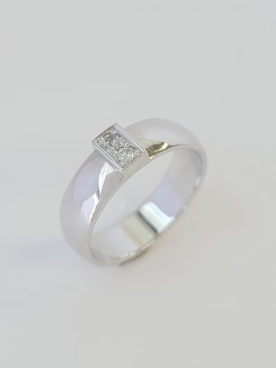 Valkok. Timanttisormus 2x0,05 w/p - Valkokultasormukset - 3290 - 1