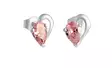 Hopea Sydän korvakoru 1 kivi,pinkki - Hopeakorvakorut - 3381706000 - 1