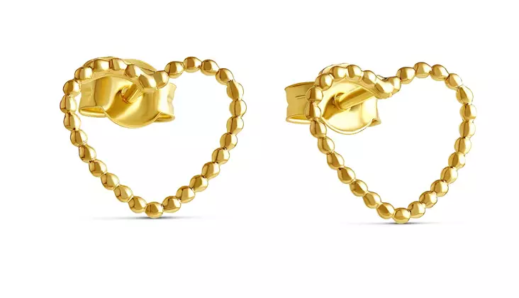 HELMIKKI tappikorvakoru sydän 14K - Keltakultakorvakorut - 7308500000 - 1