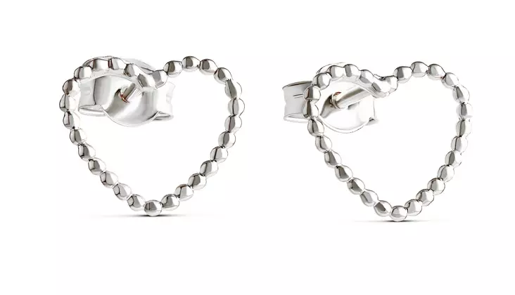 HELMIKKI tappikorvakoru sydän 14VK - Valkokultakorvakorut - 8308500000 - 1