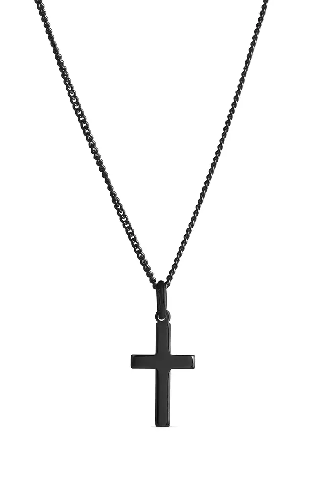 Hop.Risti paksu sileä, mus - Hopeakaulakorut - 4256753500 - 1