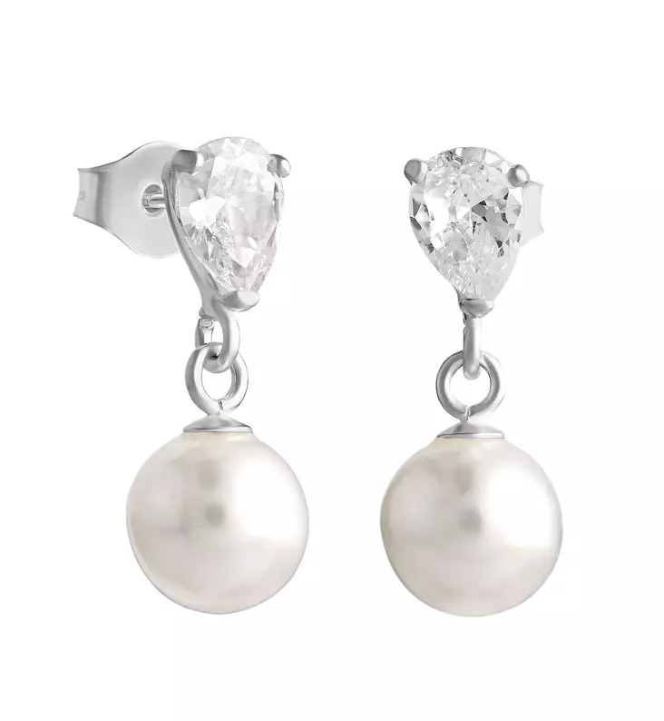 Hopea Helmikorvakorut 8mm ,pisara zirk - Hopeakorvakorut - 3382001000 - 1