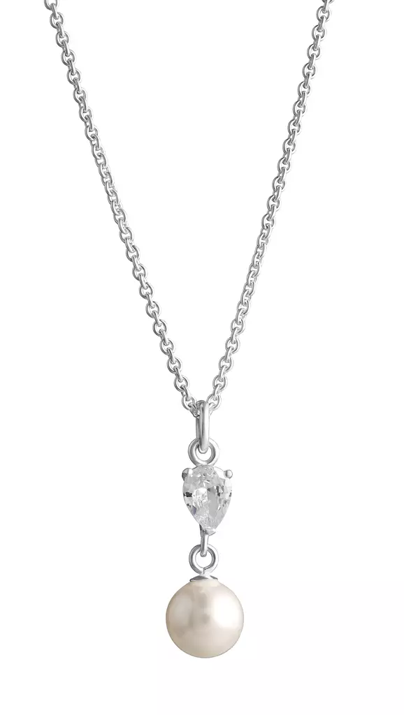 Hopea Helmi riipus 8mm ,pisara zirk - Hopeakaulakorut - 3282001450 - 1