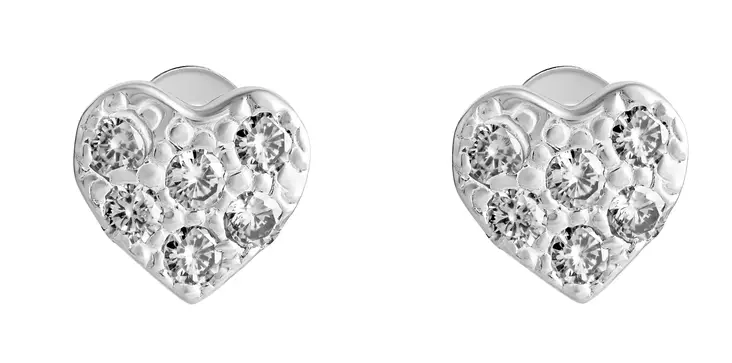 Hopea Kivisydän tappikorvak,zirk - Hopeakorvakorut - 3381601000 - 1