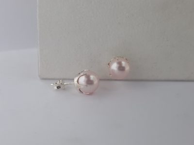 Hopea korvakorut 6mm tekohelmi,v.pun - Hopeakorvakorut - 3250182000 - 1