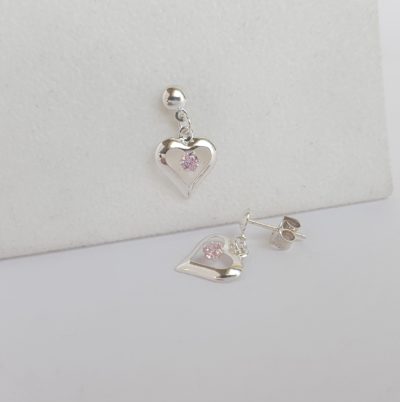 Hopea korvakorut avosydän 2,5mm kivi - Hopeakorvakorut - 3256270000 - 1