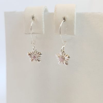 Hopea kukka koukkukorvakorut kivellä - Hopeakorvakorut - 3256220000 - 1