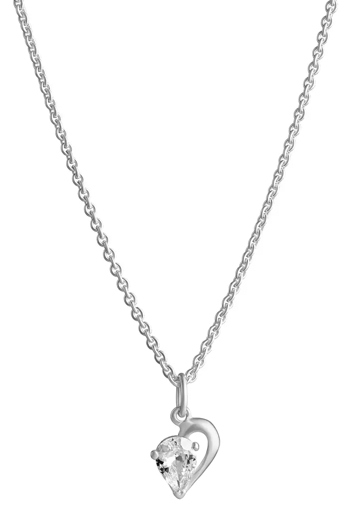 Hopea Sydän riipus 1 kivi,zirkon - Hopeakaulakorut - 3281701450 - 2