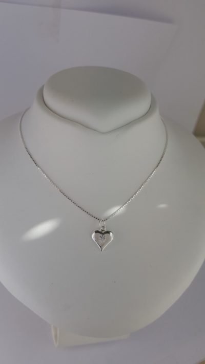 Hopea sydän riipus ketjulla,zirk - Hopeakaulakorut - 3256001450 - 1