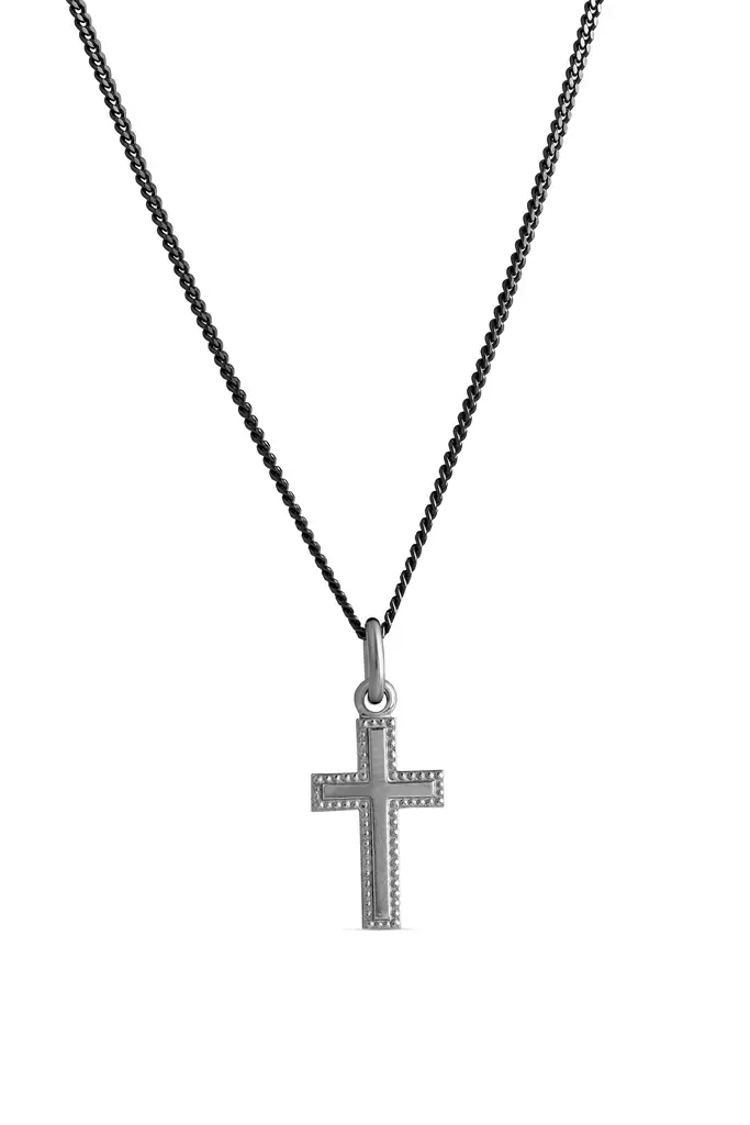 Hopeinen risti palloristi,harjattu musta - Ristit - 4256762500 - 2