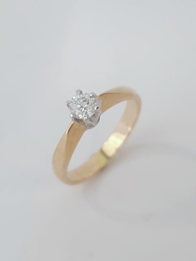 Keltakultainen timanttisormus - Keltakultasormukset - 3250 - 1