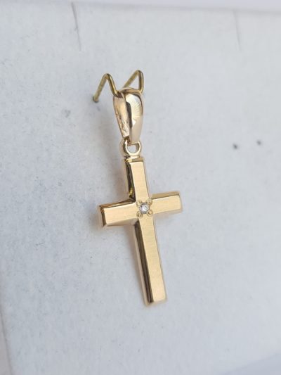 Keltakulta viiste risti 20mm 0,01ct - Keltakultakaulakorut - 7223874000 - 2