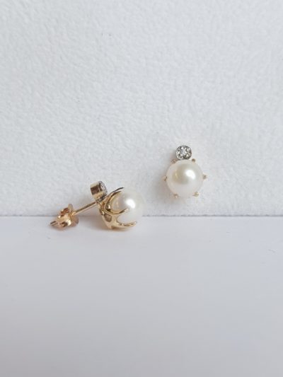 Kulta Helmikorvakorut 7mm +2x0,02ct - Keltakultakorvakorut - 7215150000 - 1