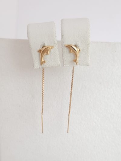 Kultaiset delfiini ketjukorvakorut - Keltakultakorvakorut - 7215830000 - 1