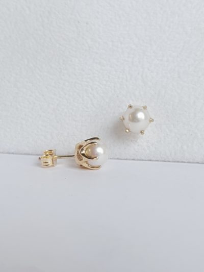 Kultaiset helmikorvakorut 5mm - Keltakultakorvakorut - 7214950000 - 1