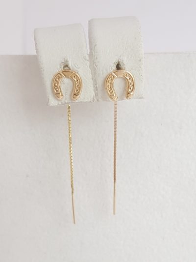 Kultaiset hevosenkenkä ketjukorvakorut - Keltakultakorvakorut - 7216990000 - 2