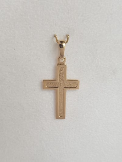 Kulta risti,kiiltävä reunus iso - Keltakultakaulakorut - 7224200000 - 1