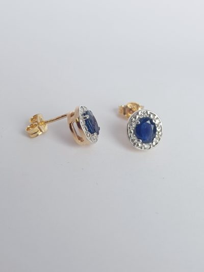 Kulta sinisafiiri korvakorut 12x0,008ct - Keltakultakorvakorut - 7218090000 - 2