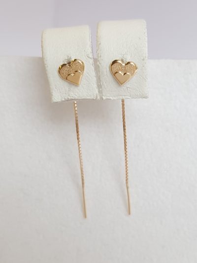Kutaiset ketjukorvakorut sydän - Keltakultakorvakorut - 7215820000 - 2