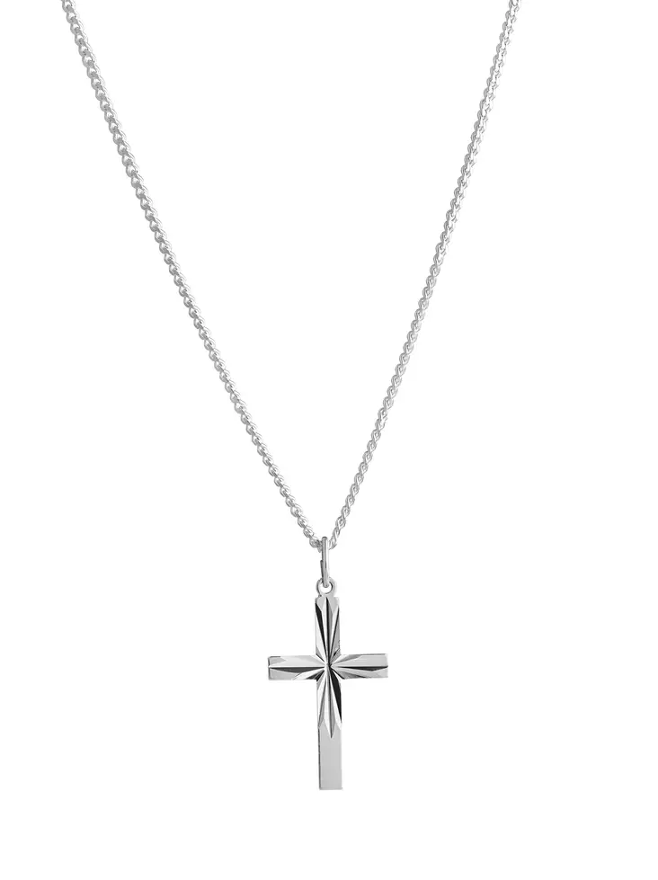 Risti timanttileikattu keskikoko - Hopeakaulakorut - 3250890500 - 2
