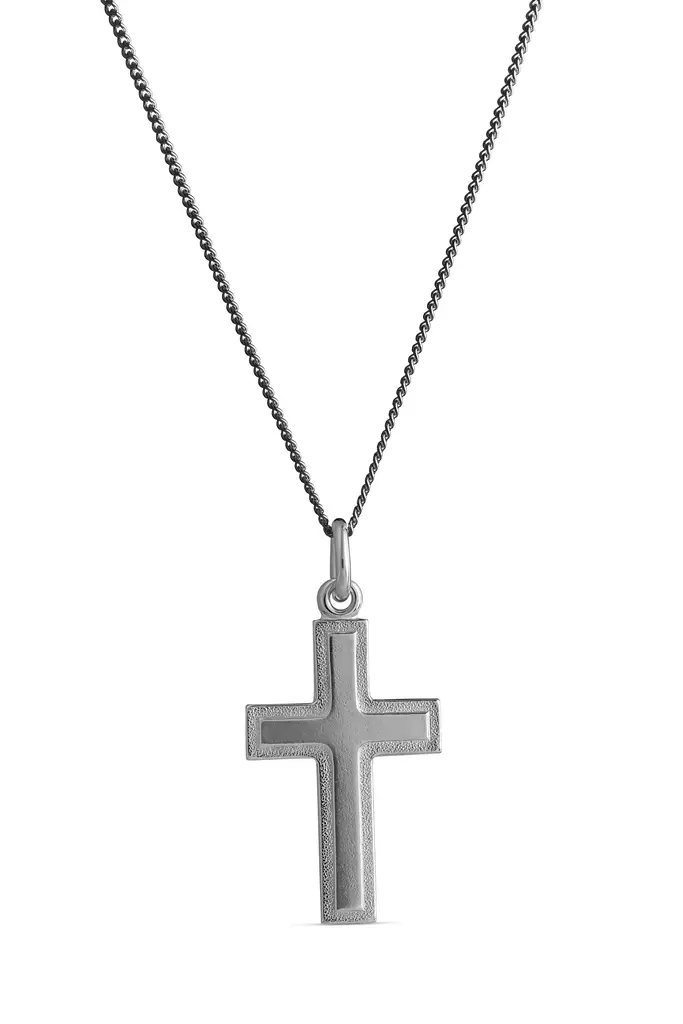 Risti uramatta reuna iso ,harjattu musta - Hopeakaulakorut - 4256682500 - 1