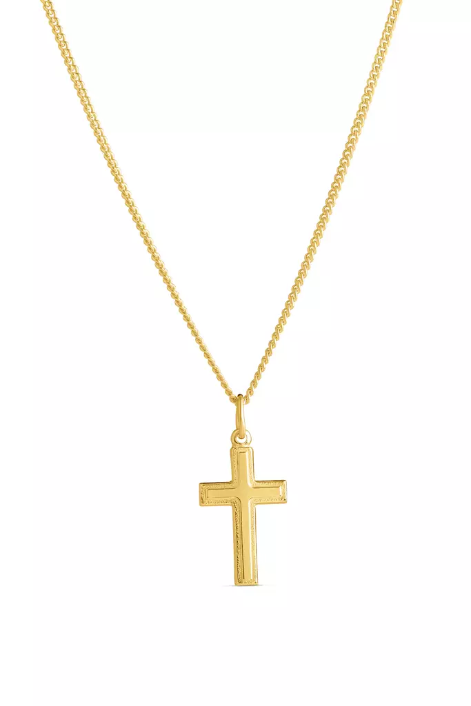 Risti uramatta reuna,kullattu - Hopeakaulakorut - 5256671500 - 1