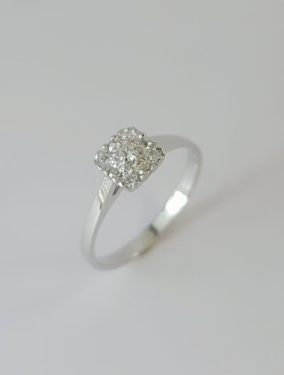 Top Gold valkokultainen timanttisormus 4 x 0,015 + 0,05ct W/SI - Valkokultasormukset - 3625.1 - 3