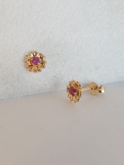 Kukka korvakorut ,eri värit - Keltakultakorvakorut - 7211220000 - 2