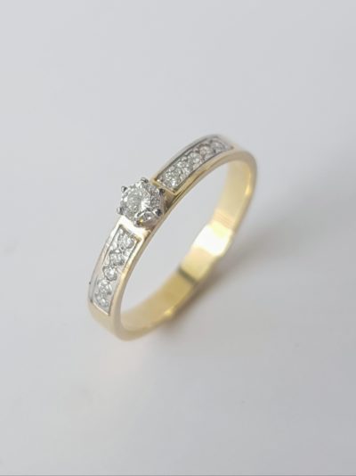 Keltakultainen Timanttisormus - Keltakultasormukset - 3502 - 1