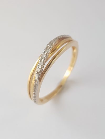Keltakulta timanttisormus 3x0,01 w/p - Keltakultasormukset - 3602 - 1