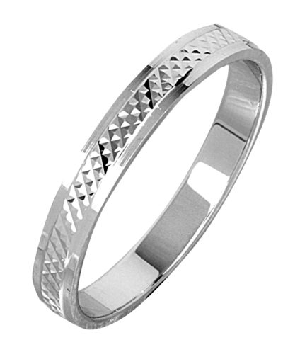 Bellina 3mm valkokultainen kihlasormus - Valkokultasormukset - 3563 - 1