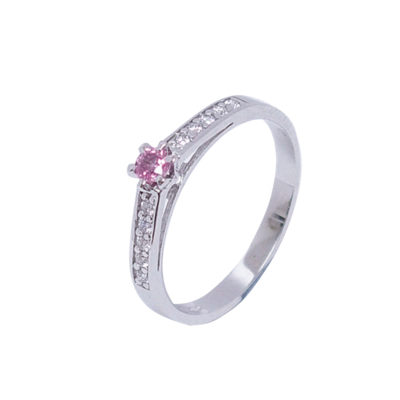 Valkok.timanttisormus pink.saf.10x0,01 w - Valkokultasormukset - 3618,3 - 1