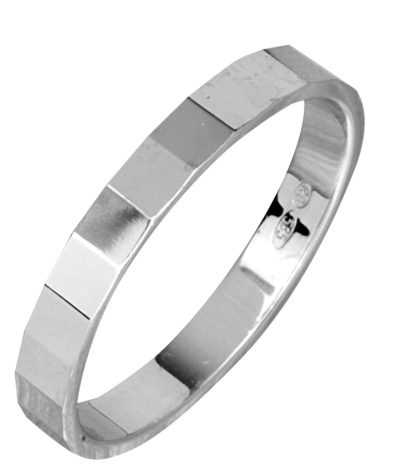 Bellina 3mm valkokultainen kihlasormus - Valkokultasormukset - 3564 - 1