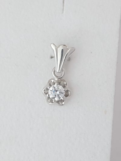 KOTIMAINEN VALKOKULTA TIMANTTIRIIPUS - Valkokultakaulakorut - 2405 - 1