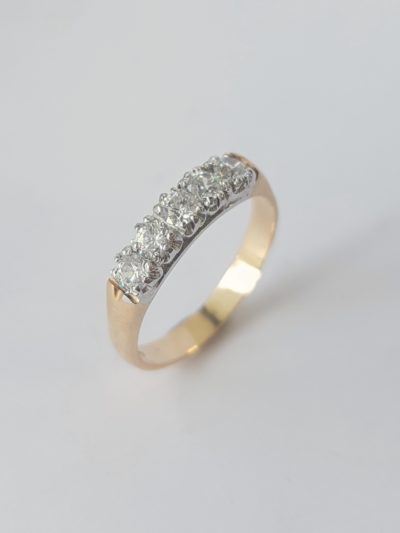 Keltakultainen timanttisormus 5x0,05w/p - Keltakultasormukset - 3188 - 1